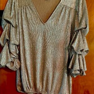 Silver Metallic Women's Top